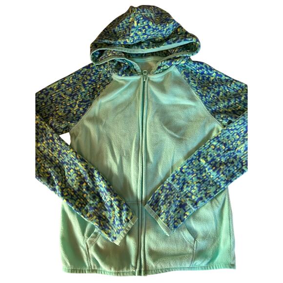 SO teal fleece zip up hoodie size 7/8 - Picture 1 of 2